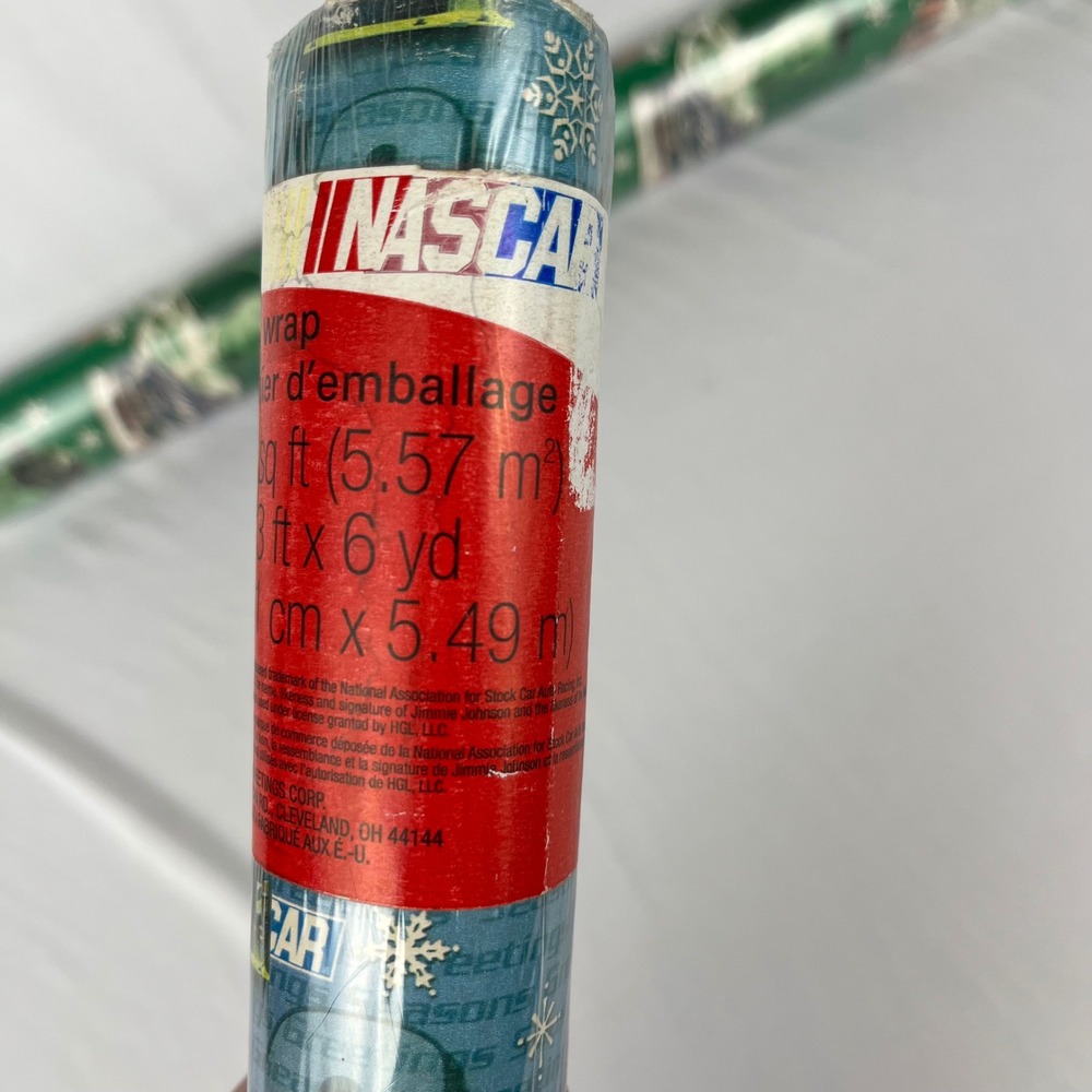 Y2K Jimmie Johnson NASCAR 48 Christmas Holiday Gift Wrapping Paper Roll 60ft NWT - Picture 4 of 9